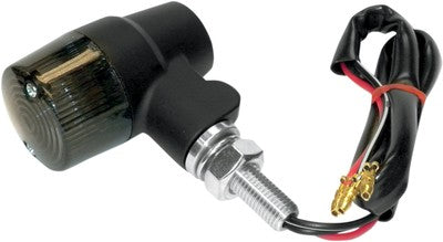 K & S Black Satin Aluminum Marker Lights Round #3 with Smoke Lens - Si