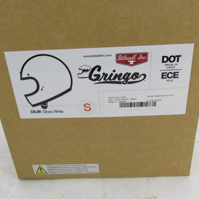 Biltwell NIB Gringo DOT Helmet Small - Gloss White 1002-517-102 | 0101