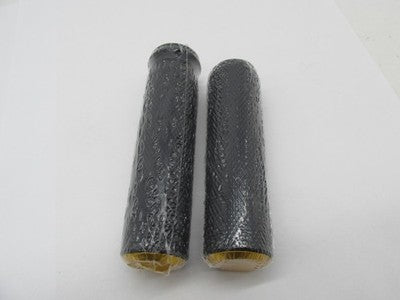Arlen Ness NOS Harley Davidson Pair of Knurled Rubber Grips Black/Gold