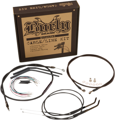 Burly Black Vinyl Handlebar Cable and Brake Line Kits for Jail Bars 12