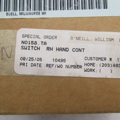 Buell Blast OEM XB Right Handlebar Switch Starter Control Assembly N01