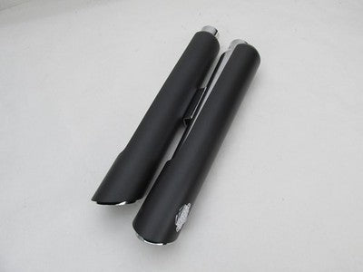 Vance & Hines NOS 46841 Twin Slash 3" Round Slip-On Mufflers Black 180