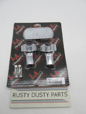 LA Choppers Harley 3" Chrome Handlebar Risers w/ Solid Top 0602-0614 L