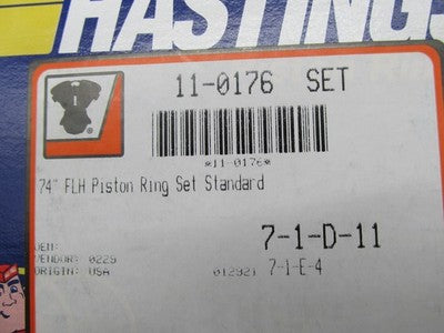 Hastings V-Twin NOS Harley 74" FLH Piston Ring Set Standard 11-0176