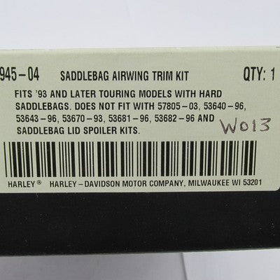 Harley Davidson Genuine NOS 1993-2013 Air Wing Saddlebag Lid Trim Kit
