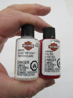 Harley Davidson Genuine NOS Touch Up Paint Kit Clear Coat & Real Red 9