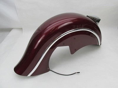 Indian Genuine OEM Front Fender Maroon Chrome Headlamp & Tips Accent 1