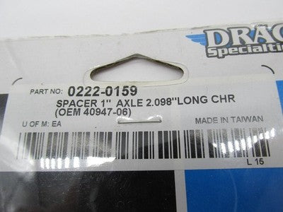 Drag Specialties Harley Davidson 1" Axle Spacer 2.089" Long 0222-0159
