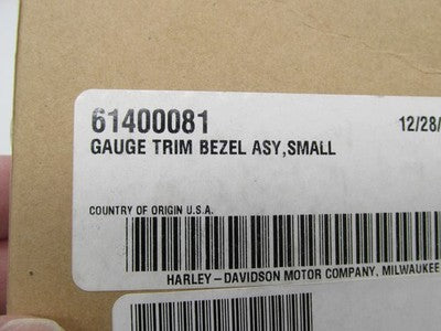 Harley-Davidson Genuine OEM NOS Small Gauge Trim Bezel Assembly 614000