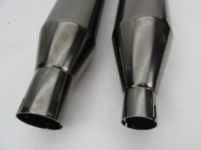 Khrome Werks NOS HP Plus 4.5" Slip-On Mufflers Smoked Chrome 1801-1453