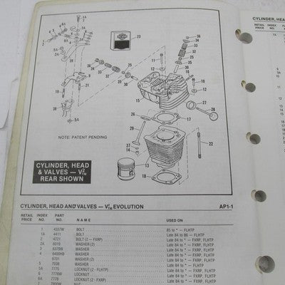 Harley-Davidson Official Factory 1984-1989 Police Models Parts Catalog