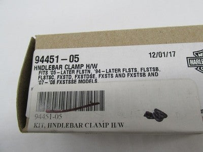 Harley Davidson Genuine NOS Handlebar Clamp Riser Hardware Kit 94451-0
