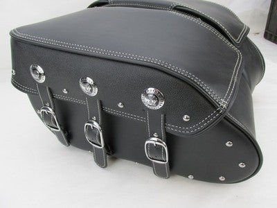 Indian OEM Genuine Soft Leather Saddlebags Pair Assembly, Black 287991