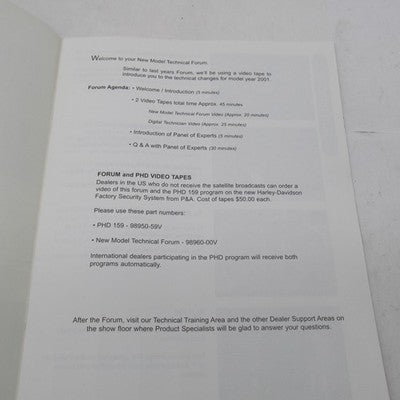 Harley-Davidson Official 2000 Tech Forum English Manual 99370-00
