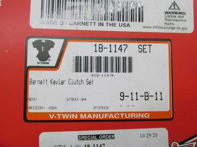 Barnett V-Twin NOS Harley Big Twin Clutch Friction Plate Set 18-1147 |