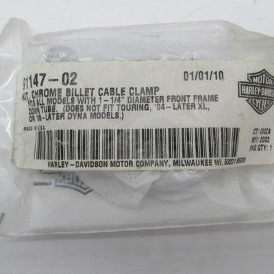 Harley-Davidson Genuine OEM NOS Chrome Billet Clutch Cable Clamp Kit 9