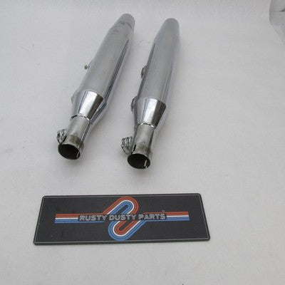 Pair of Harley Davidson OEM Stock Chrome Exhaust Mufflers 00-06 Softai