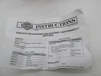 Harley-Davidson Genuine NOS 4" Revolver Exhaust Muffler End Cap Tip 80