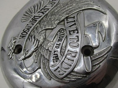 Harley-Davidson Chrome Live To Ride Teardrop Air Cleaner Cover w/ Back