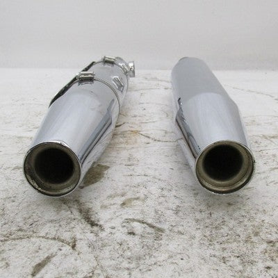 Pair of Harley OEM Softail Fat Boy Deuce Mufflers w/ Shields 65890-00
