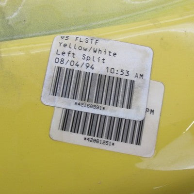 Harley Davidson OEM Left Fuel Tank Yellow White Painted FLSTF Fat Boy