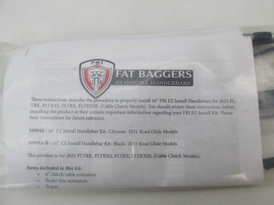 Fat Baggers NOS NIB Control Installation Kit +6" Black 0662-0830 10991