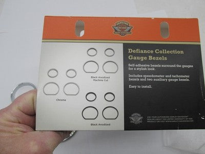 Harley Davidson Genuine NOS Defiance Collection Gauge Bezels Kit NIB 6