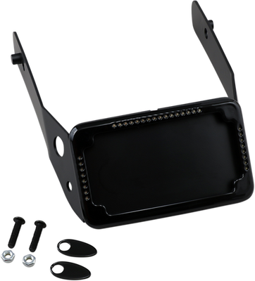 Cycle Visions Curved Slick Signal License Plate Frame and Mount Black CV4651B
