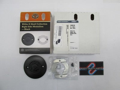Harley-Davidson OEM NOS Willie G Skull Right Side Medallion Black 2580