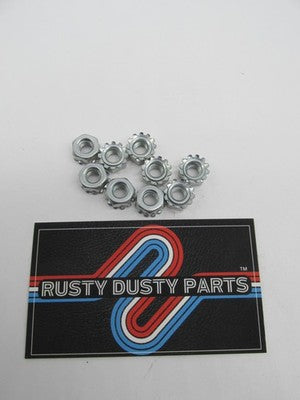 Lot of 9 Harley-Davidson NOS 1/4"-20 x 7/16" Hex Keps Nuts 7792
