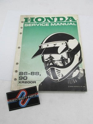 Honda Official Factory 1986-1988 1990 XR200R Shop Service Manual Book