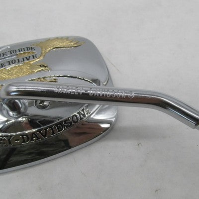 Harley Davidson OEM Gold/Chrome Live To Ride Short Stem Mirror Right 9