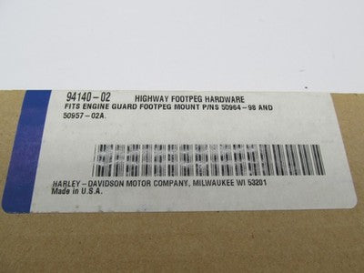 Harley-Davidson OEM NOS Highway Footpeg Hardware, Chrome 94140-02