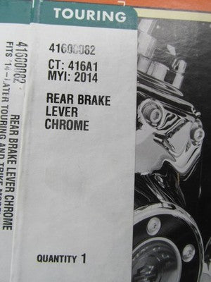 Harley Davidson Genuine NOS Billet Style Rear Brake Lever Chrome NIB 4