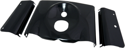 Drag Specialties Gloss Black Fork Tins 3-Piece - Smooth 0411-0043