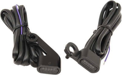 Drag Specialties LED Handlebar Marker Lights Black/Smoke/Amber 2040-21