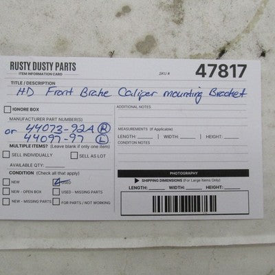 Harley Davidson OEM Front Brake Caliper Mounting Bracket 44073-92
