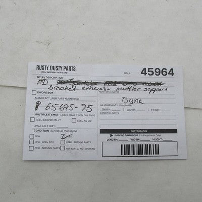 Harley Davidson OEM Blck Bracket Exhaust Muffler Support Dyna 1995-200