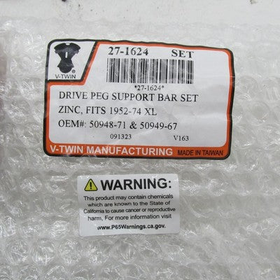 V-Twin NOS Harley Davidson Set of Drive Peg Support Bars 27-1624