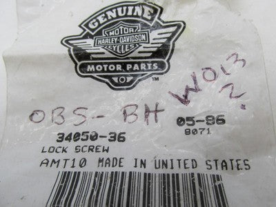 Lot of 2 Harley-Davidson Genuine NOS Lock Screws 34050-36