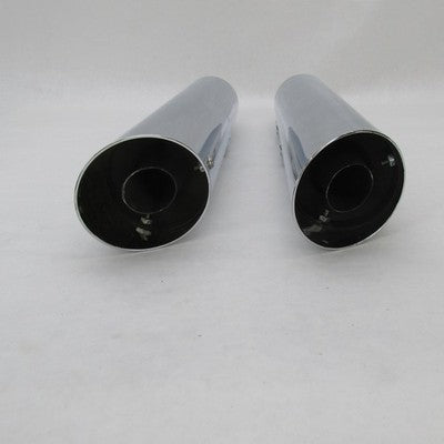 Pair Harley OEM Chrome Front + Rear Slip On Mufflers Softail 80607-07