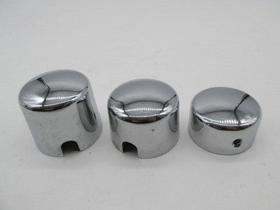 Set of 3 Harley Davidson Genuine Smooth Chrome Axle Swingarm Bolt Cove