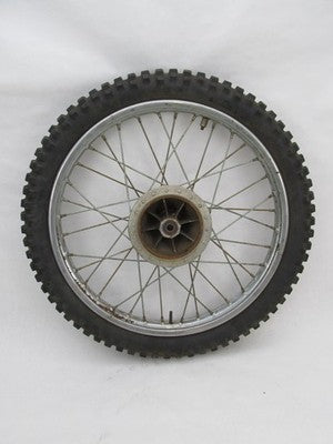 Vintage Conical Spokes Front Wheel Assy w/ Metzeler Motorcross Tire 3.