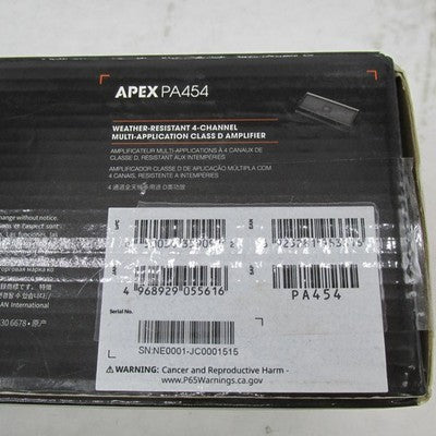 JBL Apex 4-Channel Powersports Amplifier 45W x 4 Class D PA454 *Damage