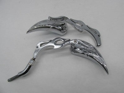 Pair of Harley-Davidson Chrome Flame Teardrop Side Mirrors