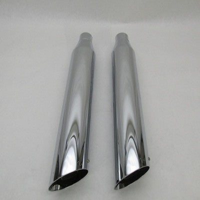 Pair Harley OEM Chrome Front + Rear Slip On Mufflers Softail 80607-07