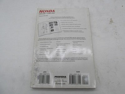 Clymer Honda 1998-2002 CR125 Service Repair Manual