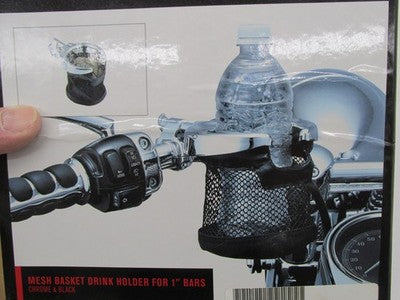 Kuryakyn NOS Universal 1" Bar Drink Holder with Basket 0603-0400 KUR14