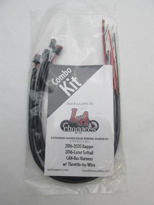 LA Choppers NOS 12-14" Handlebar Cable Kit Black 0662-0850 LA-8156KT2-