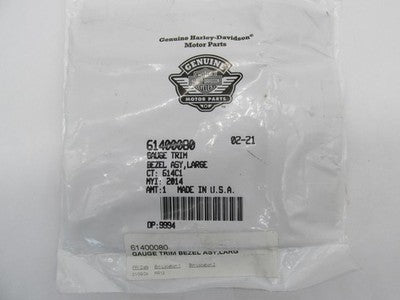 Harley-Davidson OEM NOS Large Gauge Trim Bezel Assembly, Chrome 614000